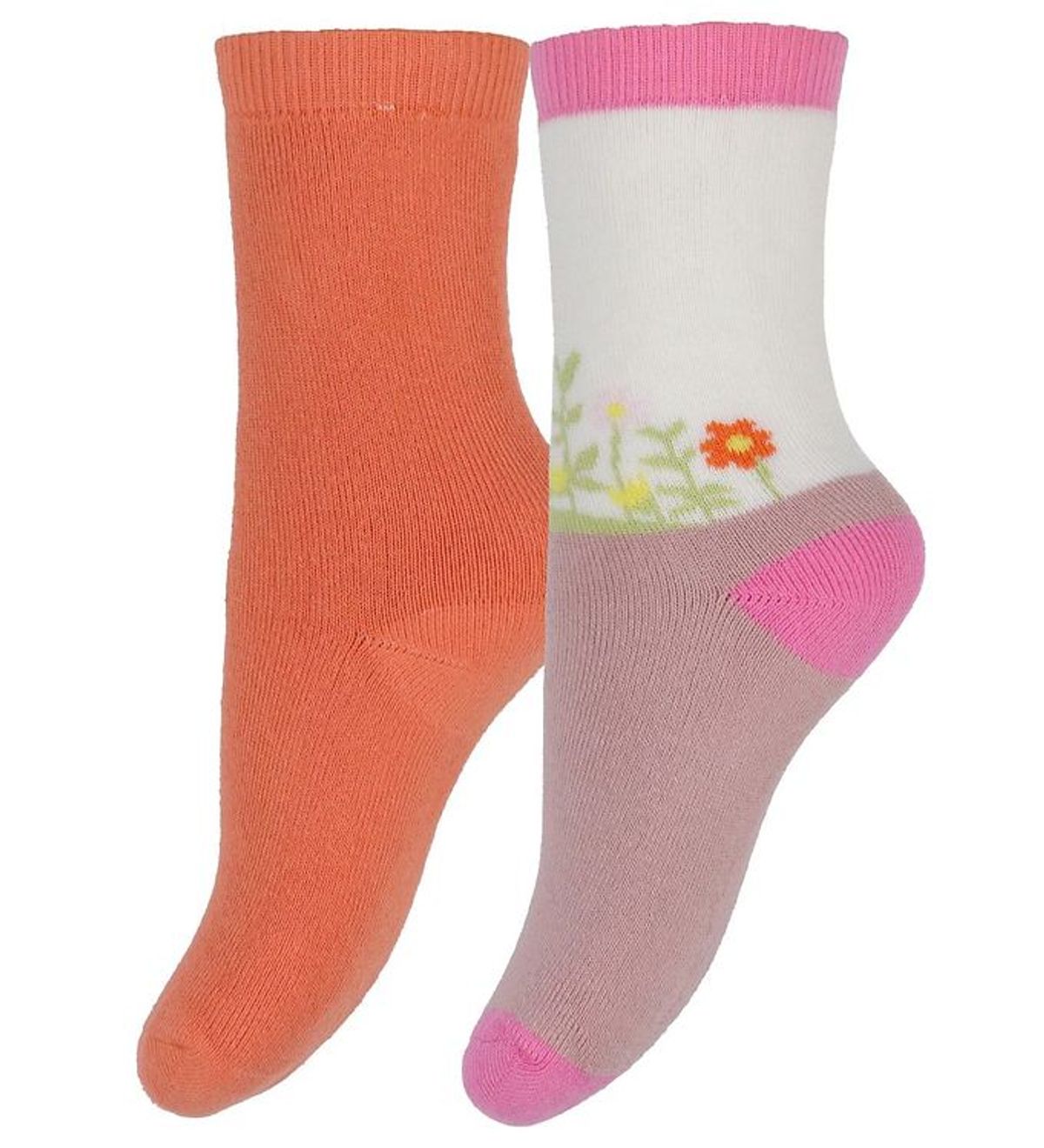 Melton Strømper - Andrea - 2-pak - Orange/Rosa