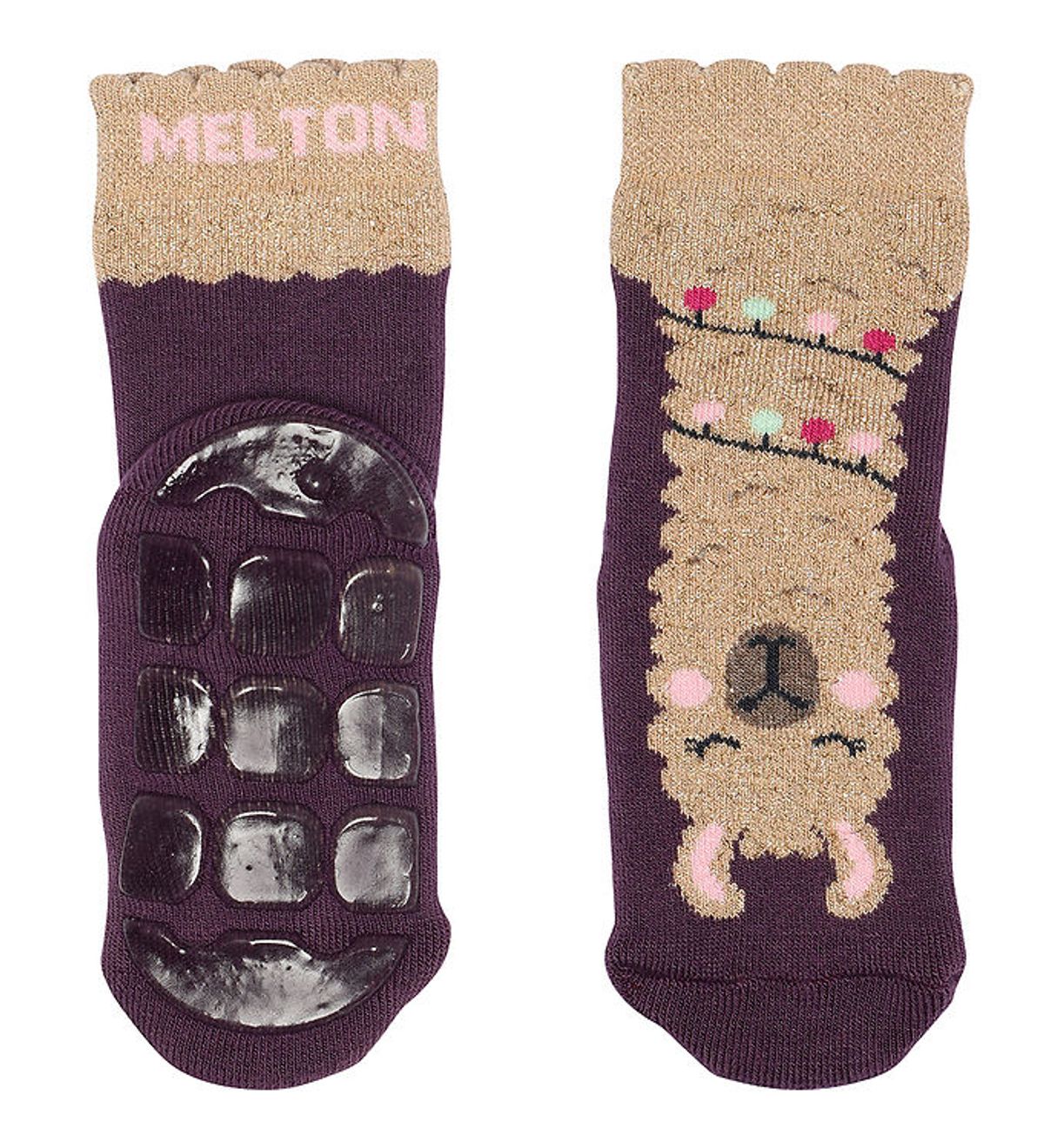 Melton Strømper - Llama - Anti-slip - Hortensia