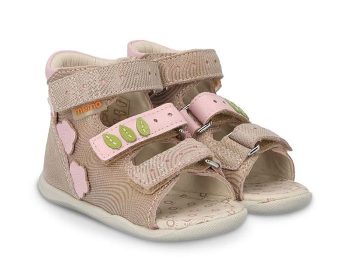 Memo Dino sandal, rosa - pigesandal med ekstra støtte