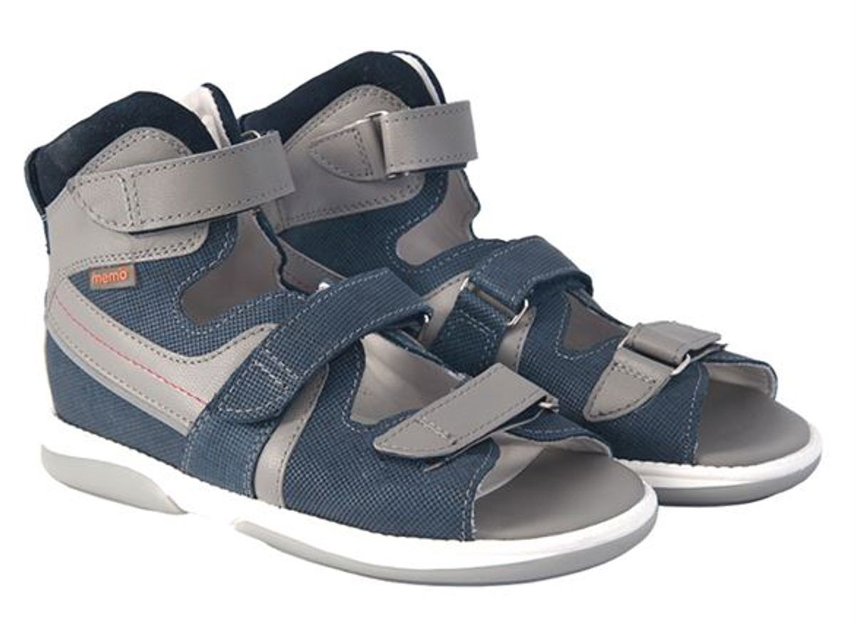 Memo Hermes sandal, navy/grå - med ekstra støtte