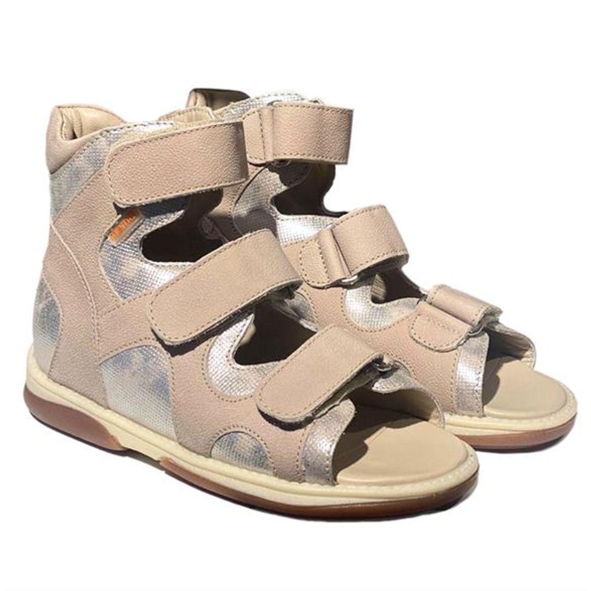 Memo Joanna sandal, beige/sølv- sandaler med ekstra støtte