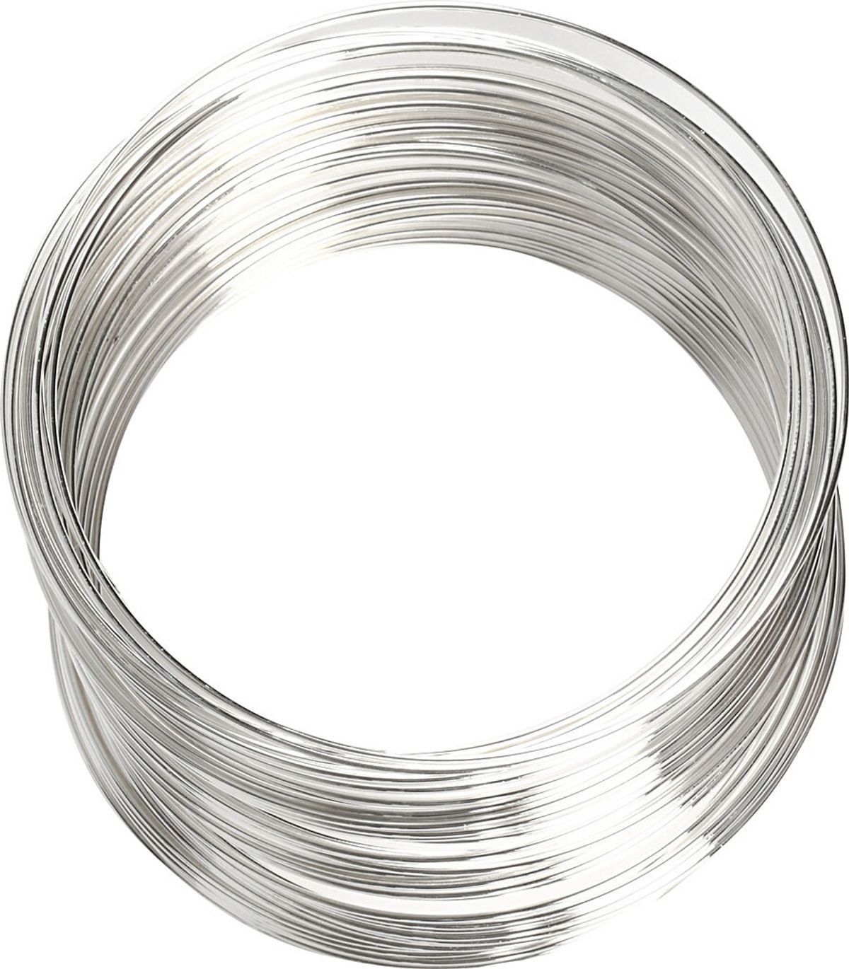 Memory Wire - ø 6 Cm - Tykkelse 0,8 Mm - Forsølvet - 1 Stk.