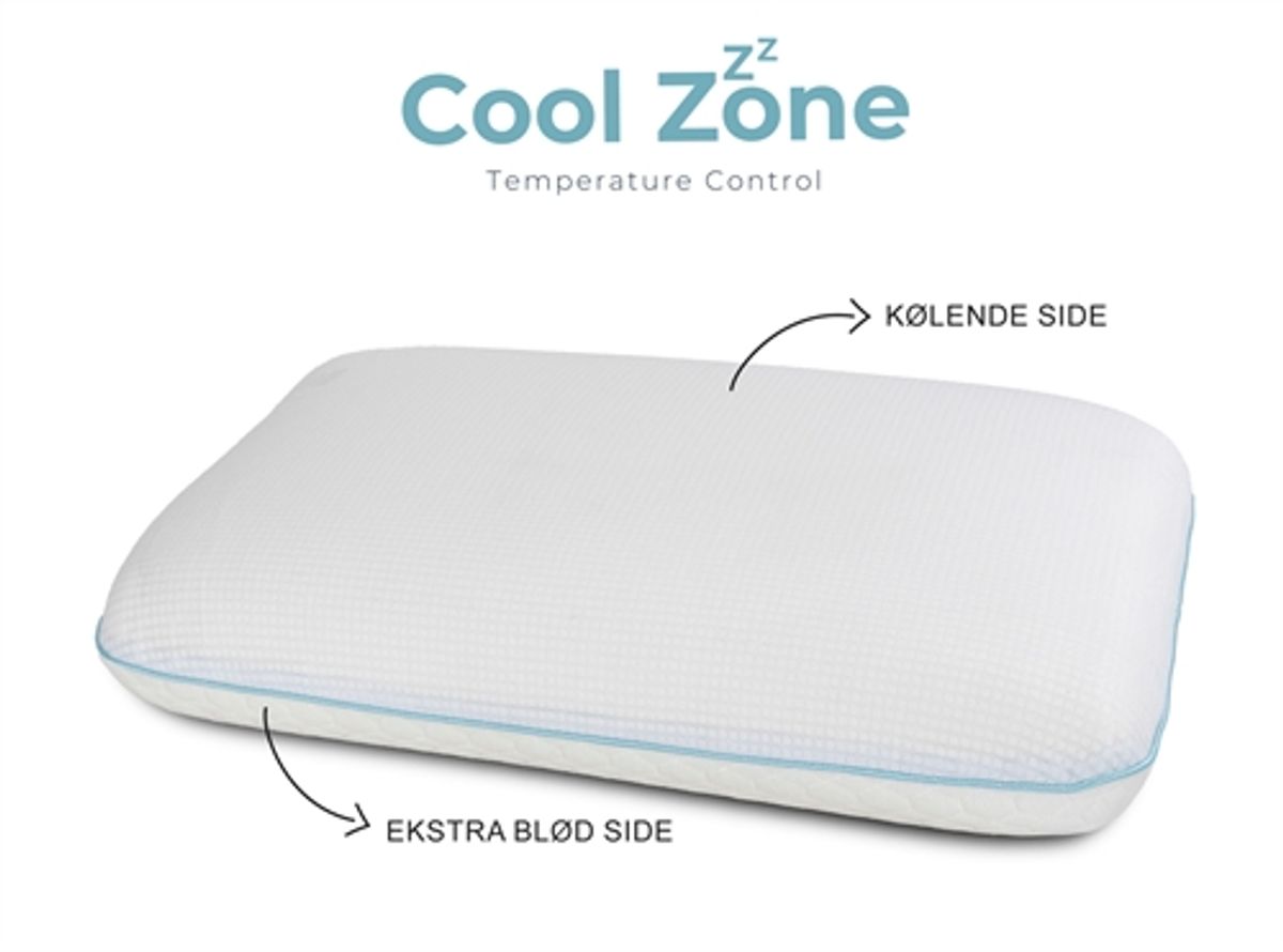 Memoryskum hovedpude - Outlast space technology - Temperaturregulerende pude - Vendbar