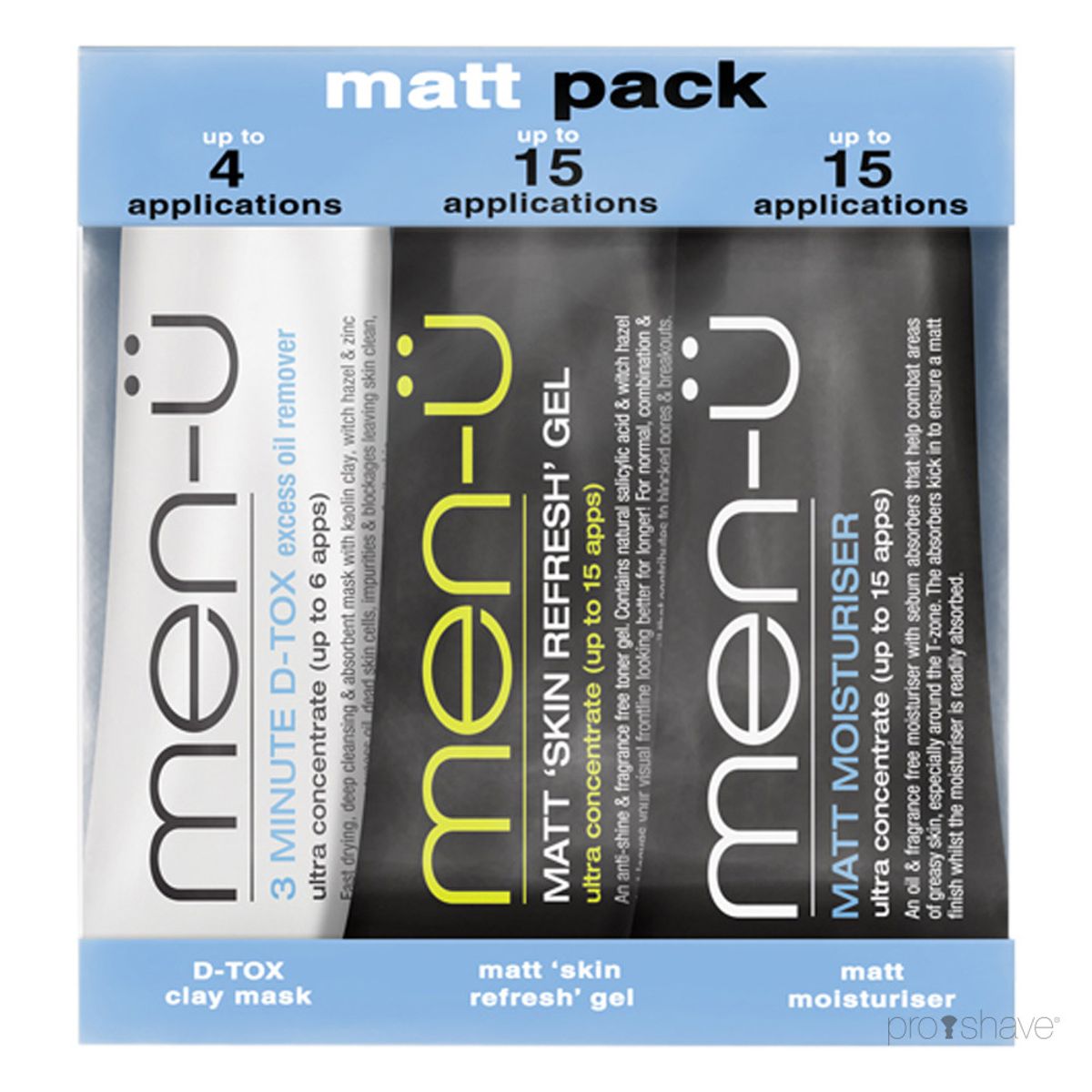 men-ü Matt Pack, 3 x 15 ml.