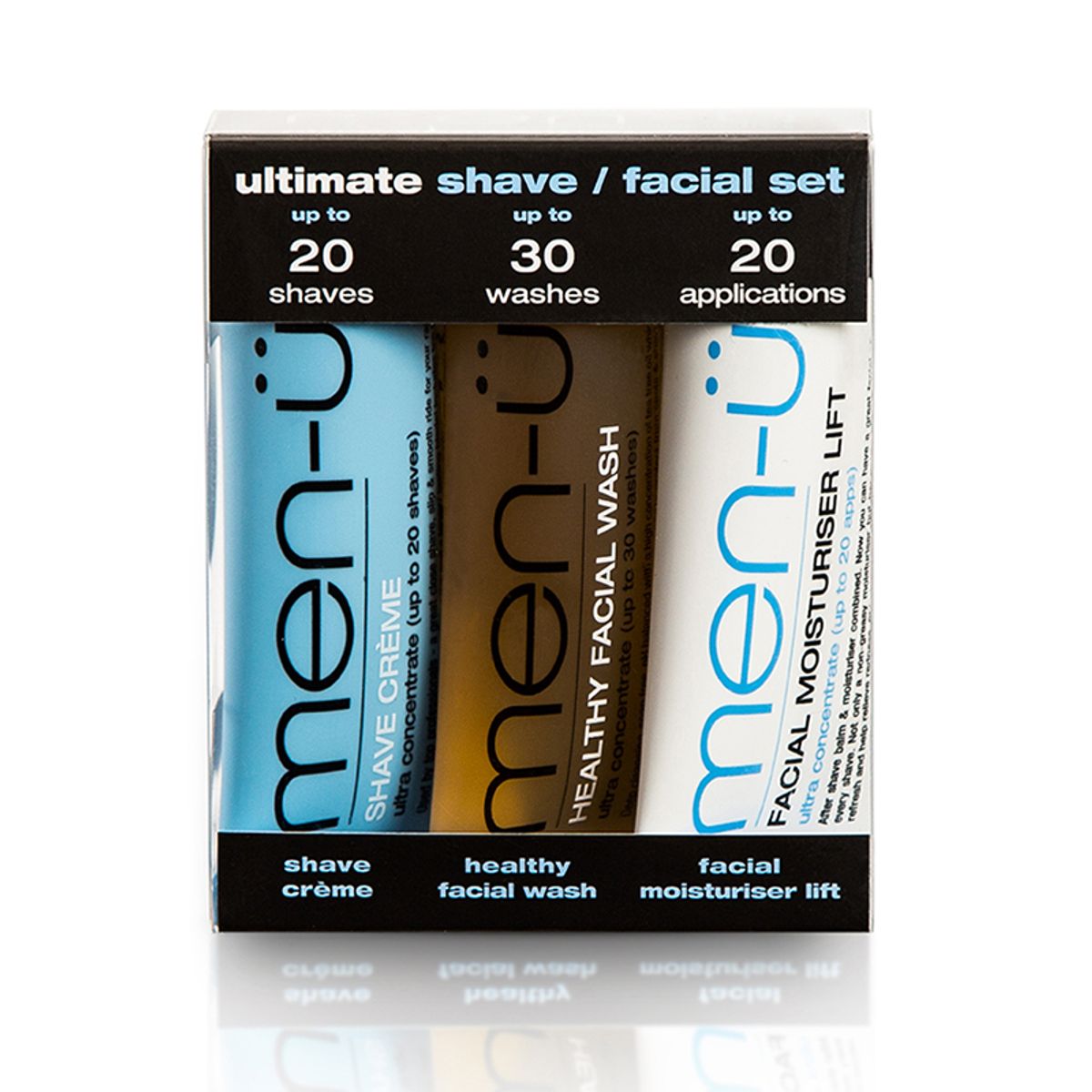 men-ü Ultimate Shave/Facial Set (3 x 15 ml)