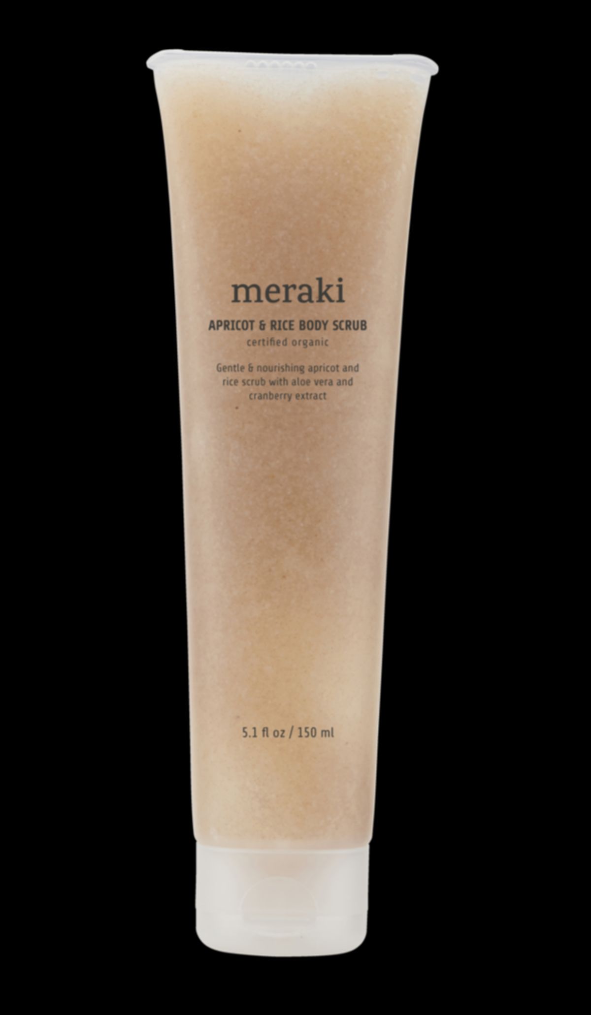 Meraki Apricot & rice body scrub, 150ml.