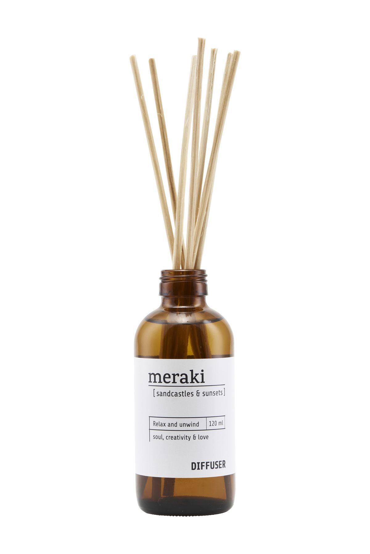 Meraki Duftfrisker m. 7 pinde, Sandcastles & sunsets, 120 ml.