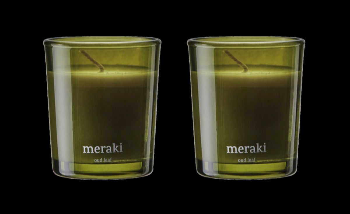 Meraki Duftlys, Oud Leaf, 2 stk, 7cm x 6cm