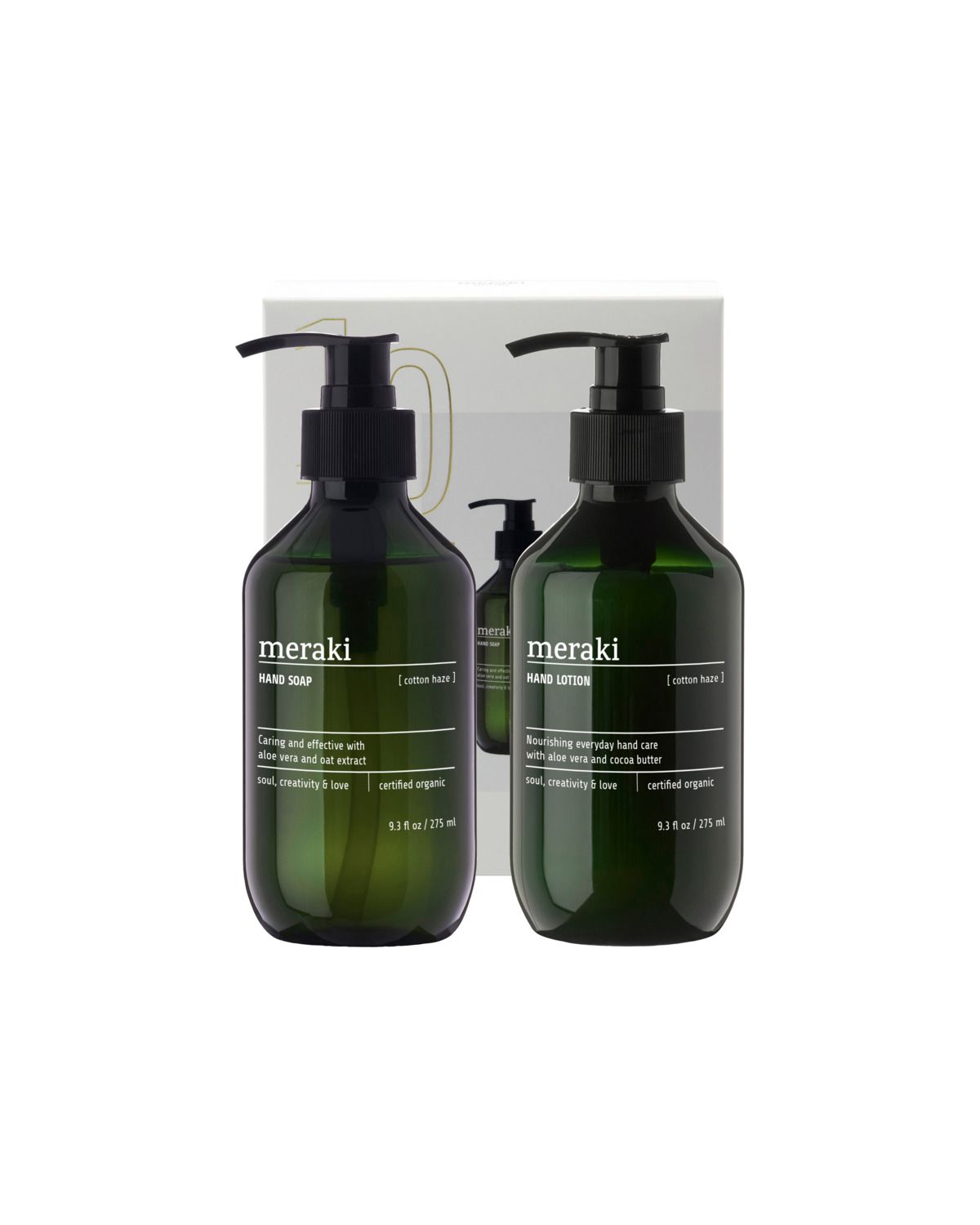 Meraki - Gaveæske, Cotton Haze, Simple hand care, 275 ml