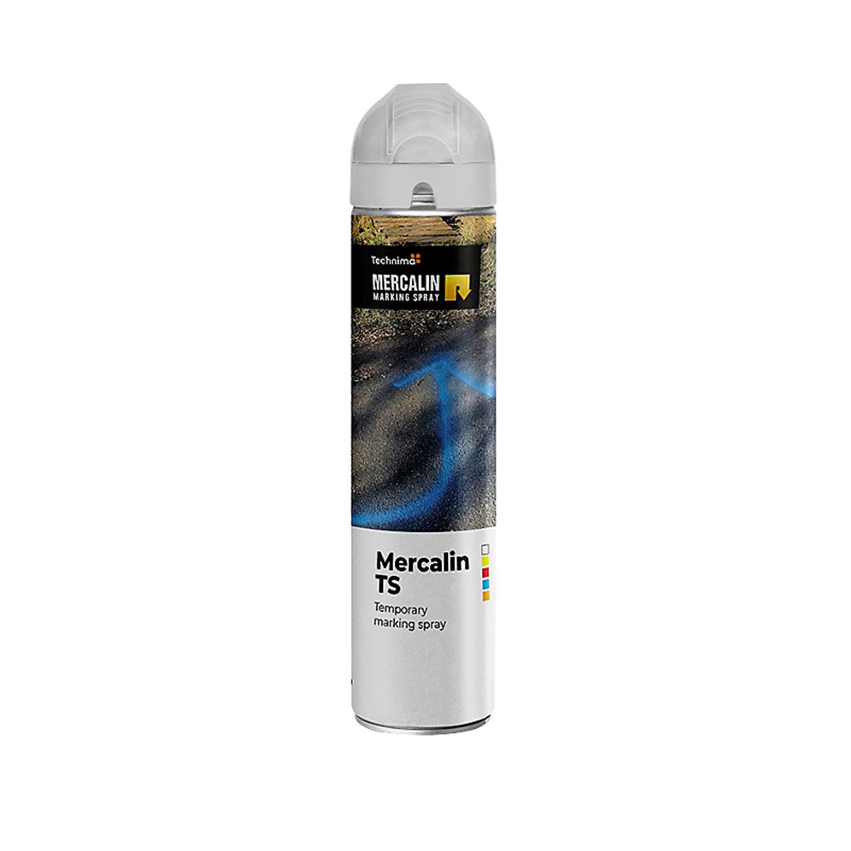 Mercalin markeringsspray 600ml TS hvid, bl.a. til asfalt, beton, græs eller grus m.m.