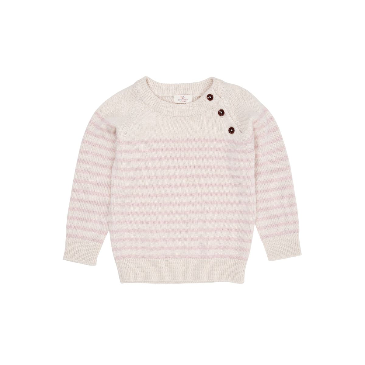 MERINO KLASSISK STRIPPET PULLOVER - CREAM/DUSTY ROSE STRIPE - CREAM/DUSTY ROSE STRIPE / 104