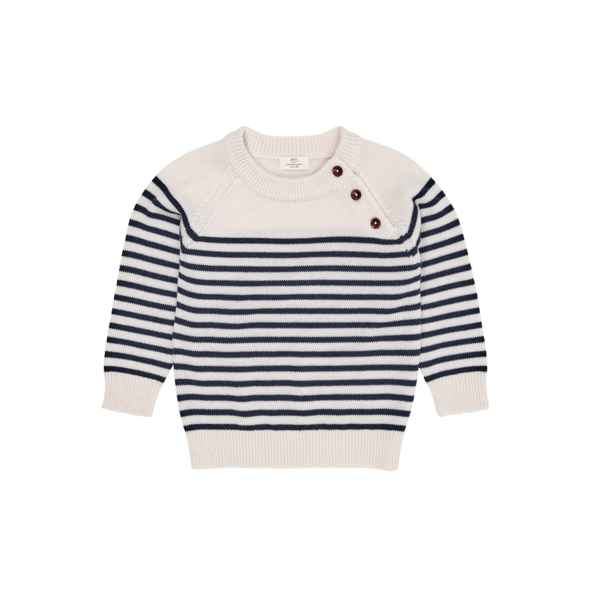 MERINO KLASSISK STRIPPET PULLOVER - CREAM/NAVY STRIPE - CREAM/NAVY STRIPE / 110