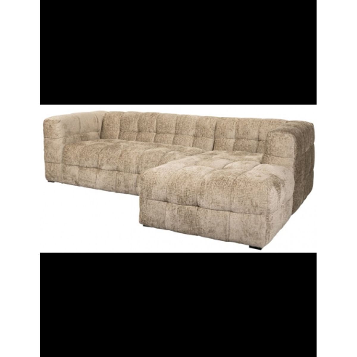 Merrol højrevendt chaiselong sofa i chenille 257 x 167 cm - Beige