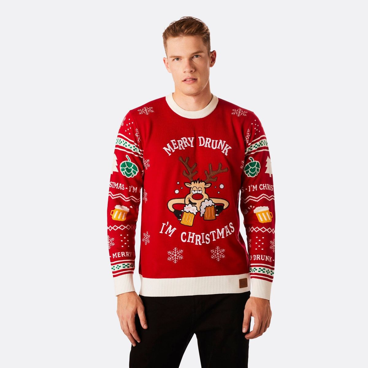 Merry Drunk Julesweater Herre