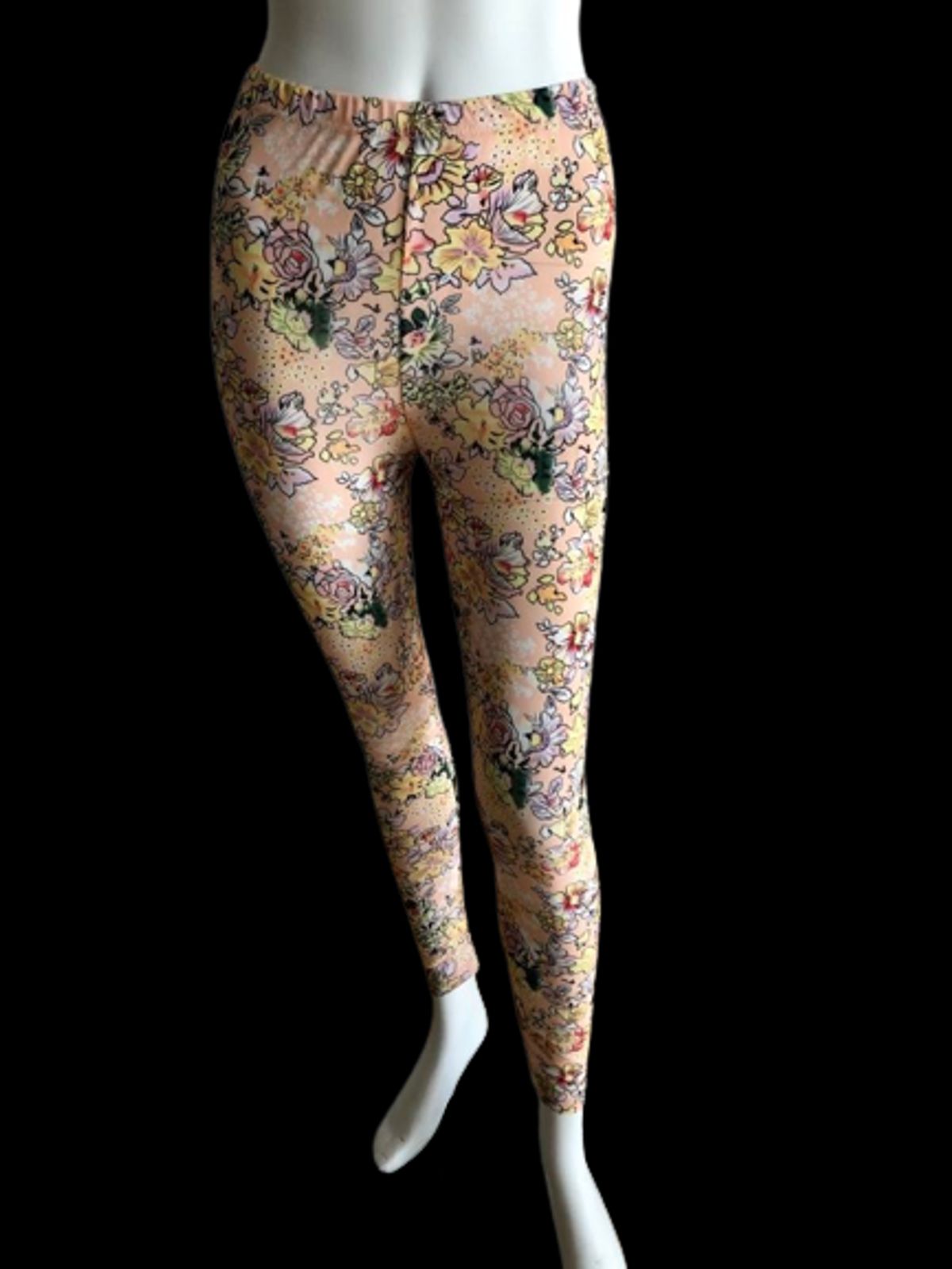 Mesh leggings - Peach Flower - Three M