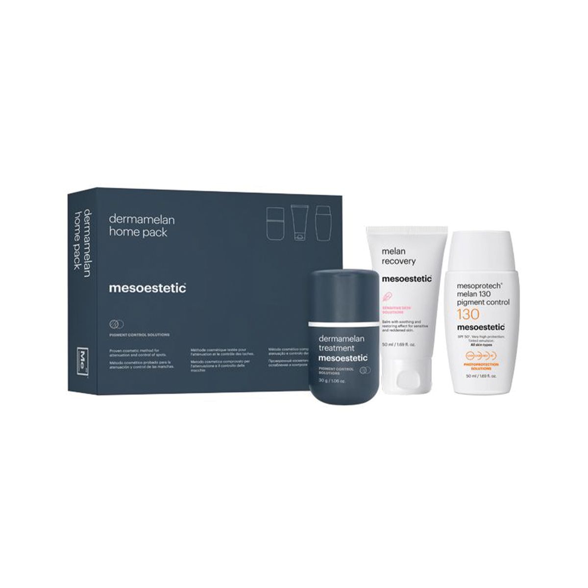 Mesoestetic Dermamelan Home Pack - Medicinsk hudpleje til behandling af mørke pletter på huden - Effektiv mod pigmentforandringer og pigmentpletter