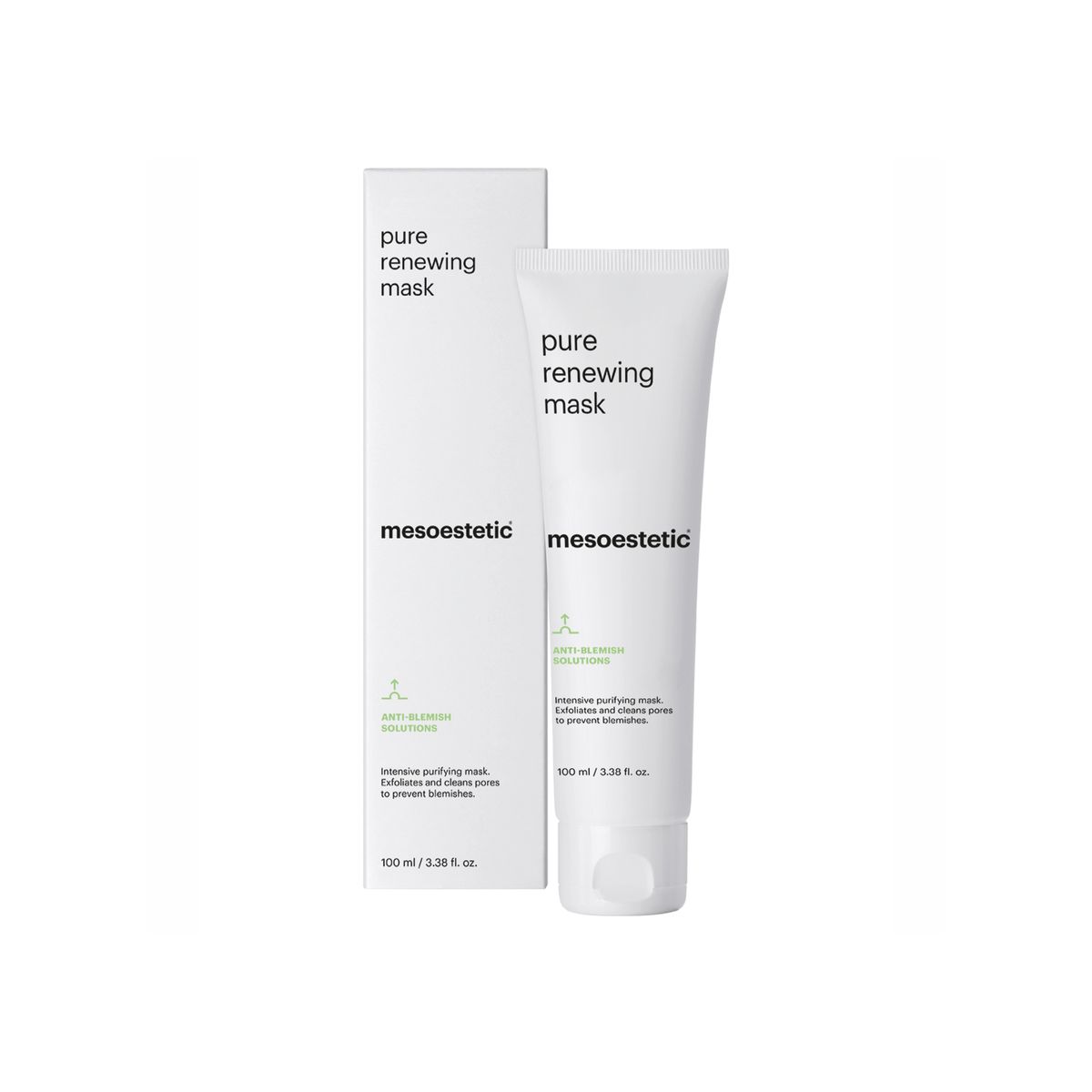 Mesoestetic Pure Renewing Mask - Rensende ansigtsmaske / ansigtsrens med mikrokorn velegnet til uren hud og akne - 100 ml. - Effektiv akne behandling