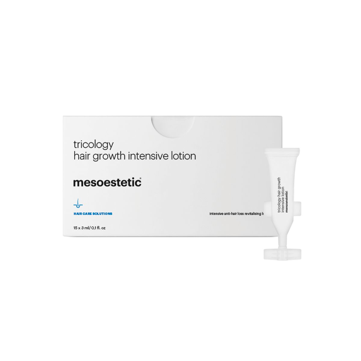 Mesoestetic Tricology Hair Growth Intensive Lotion - Effektiv kur mod hårtab - 15 x 3 ml. - Fremmer blodcirkulation og tilfører næringsstoffer