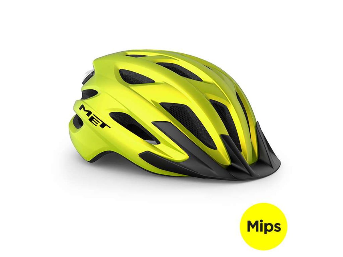 MET Crossover MIPS - Cykelhjelm - Mat lime gul - Str. 60-64 cm