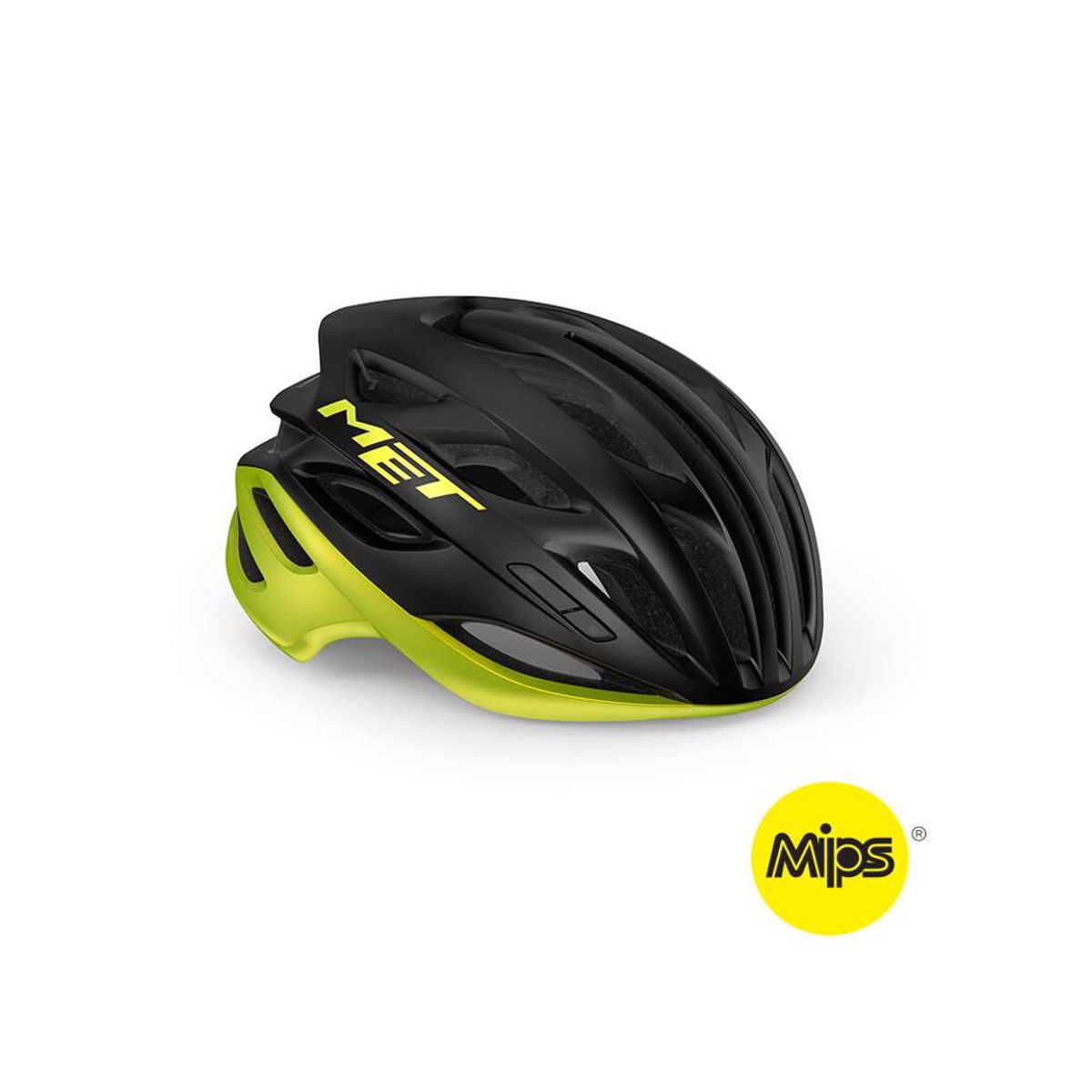 MET Estro Mips - Cykelhjelm - Matsort/Lime - Str. 58-61 cm