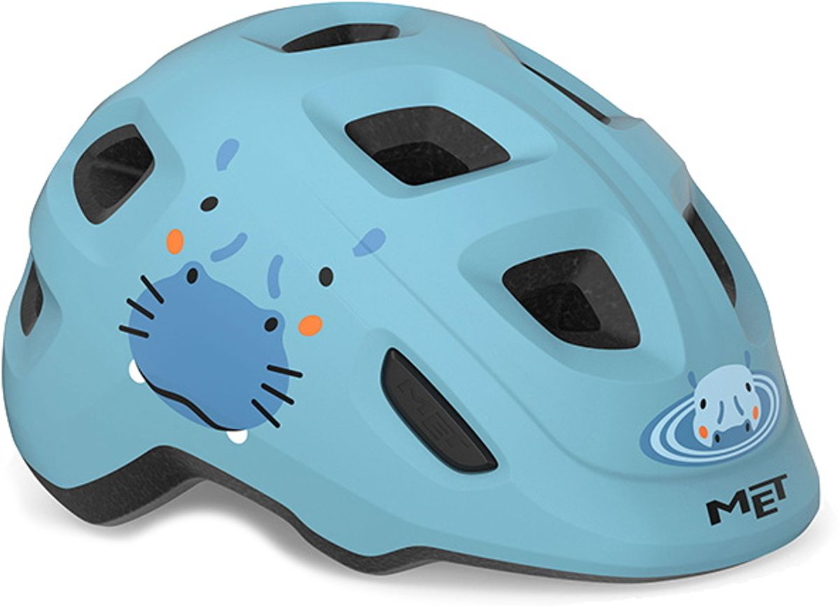 MET Helmet Hooray "Green Buckle" - Pale Blue Hippo