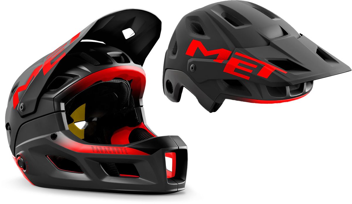 MET Helmet Parachute MCR MIPS - Sort/Rød