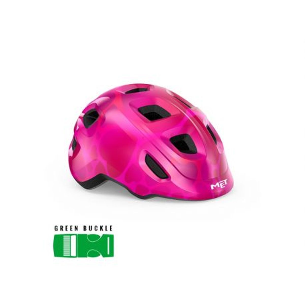 MET Hooray Pink Hearts/Glossy - Børnecykelhjelm