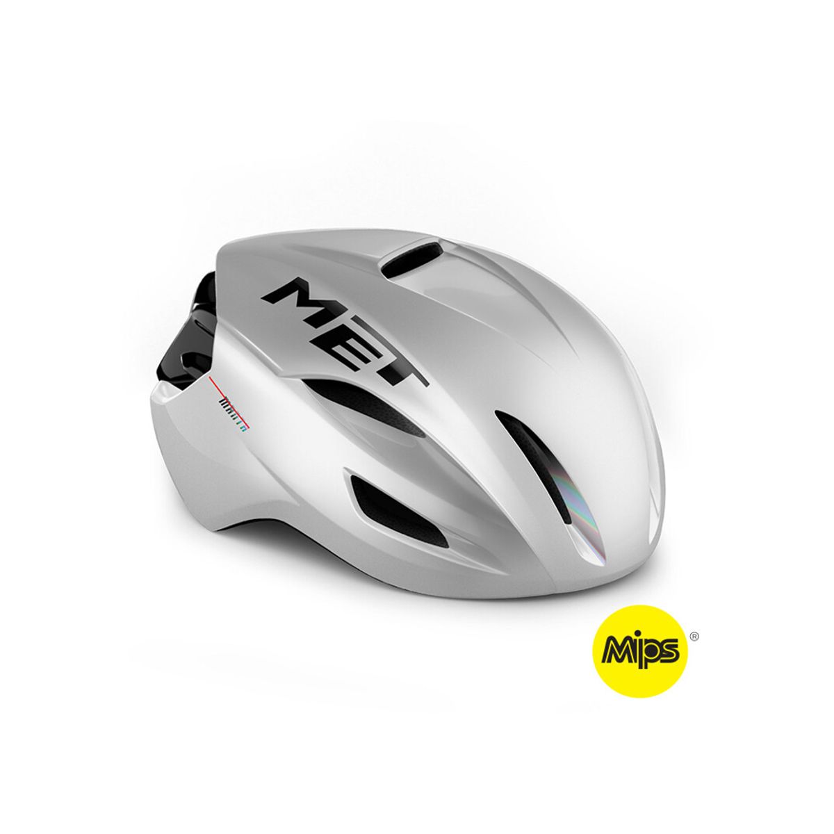 MET Manta Mips - Aero Cykelhjelm - Mat White Holopraphic - Str. 52-56 cm