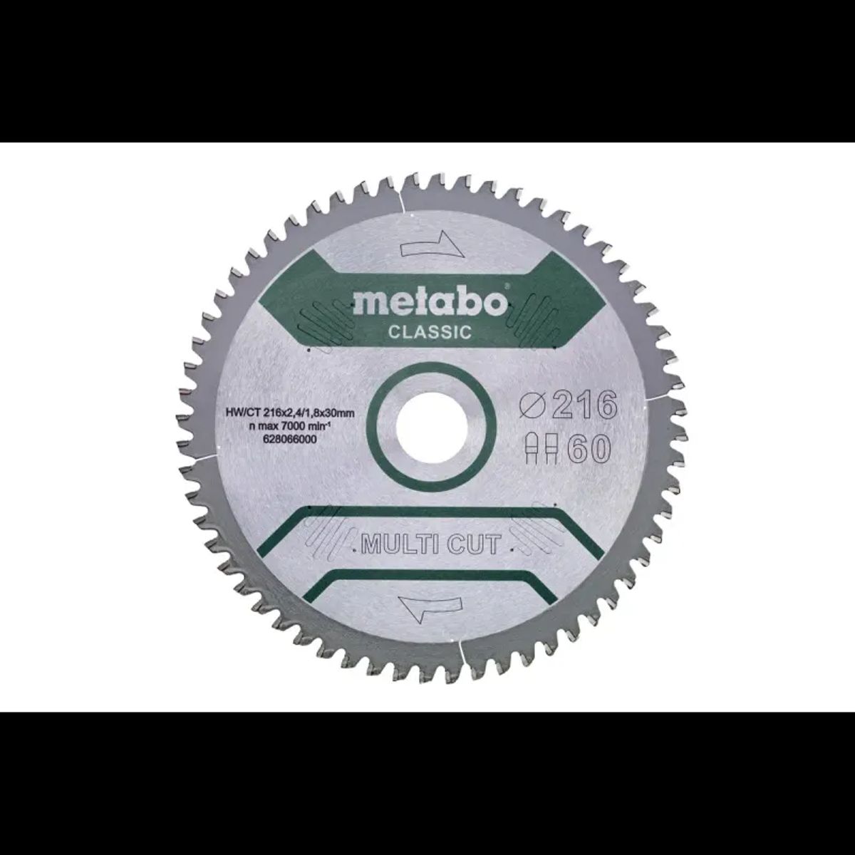 Metabo 4061792173644 - 628285000 Rundsavklinge multi cut, kvalitet classic, til semistationære rundsav