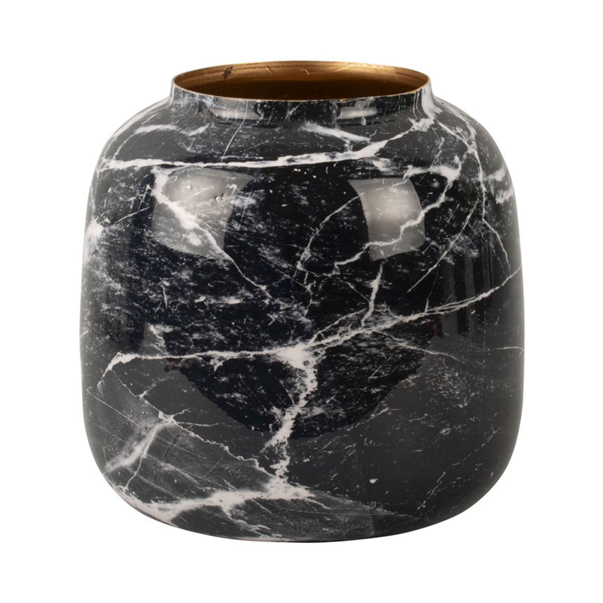 METAL VASE M/MARMOR LOOK