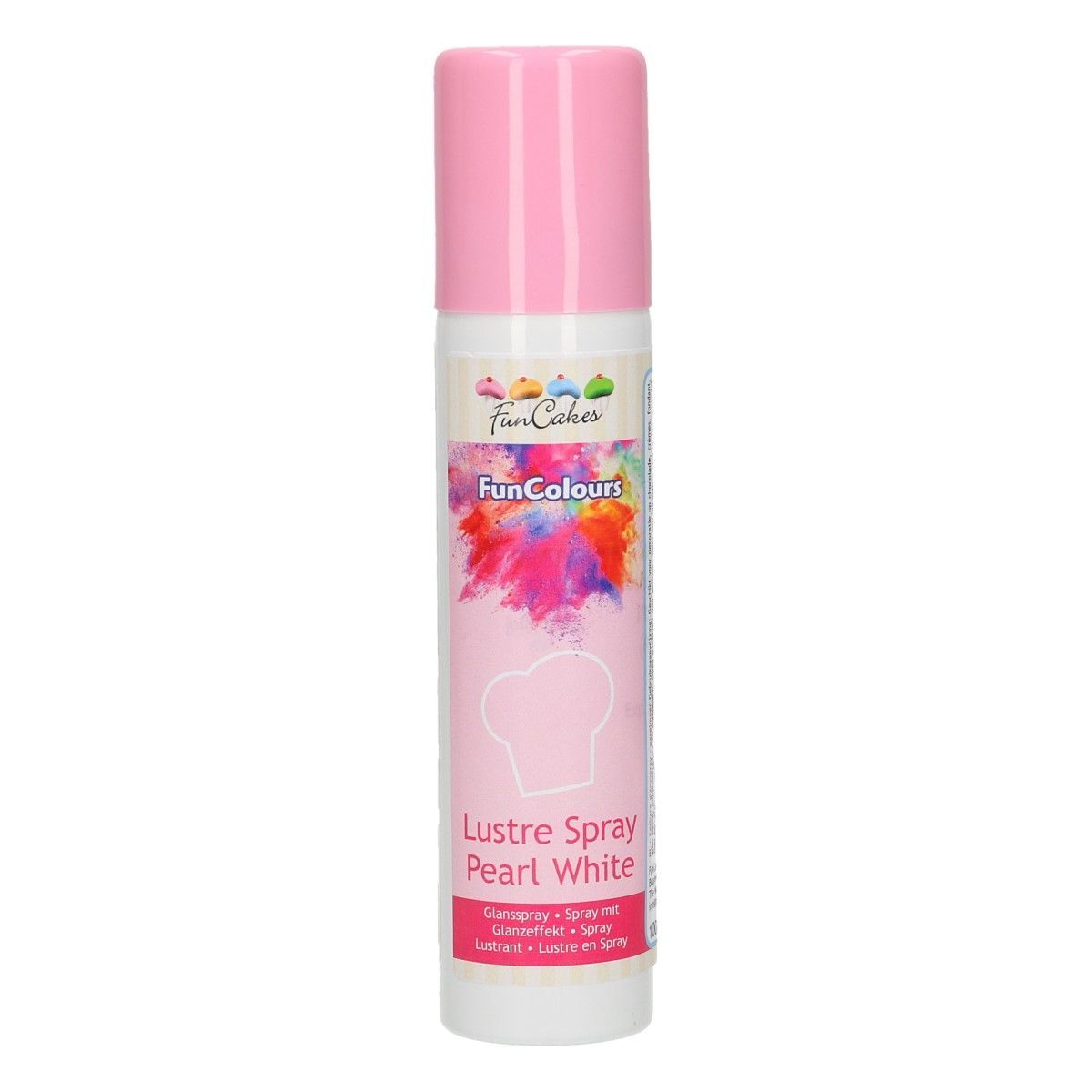 Metallisk spray perlehvid 100 ml - FunCakes