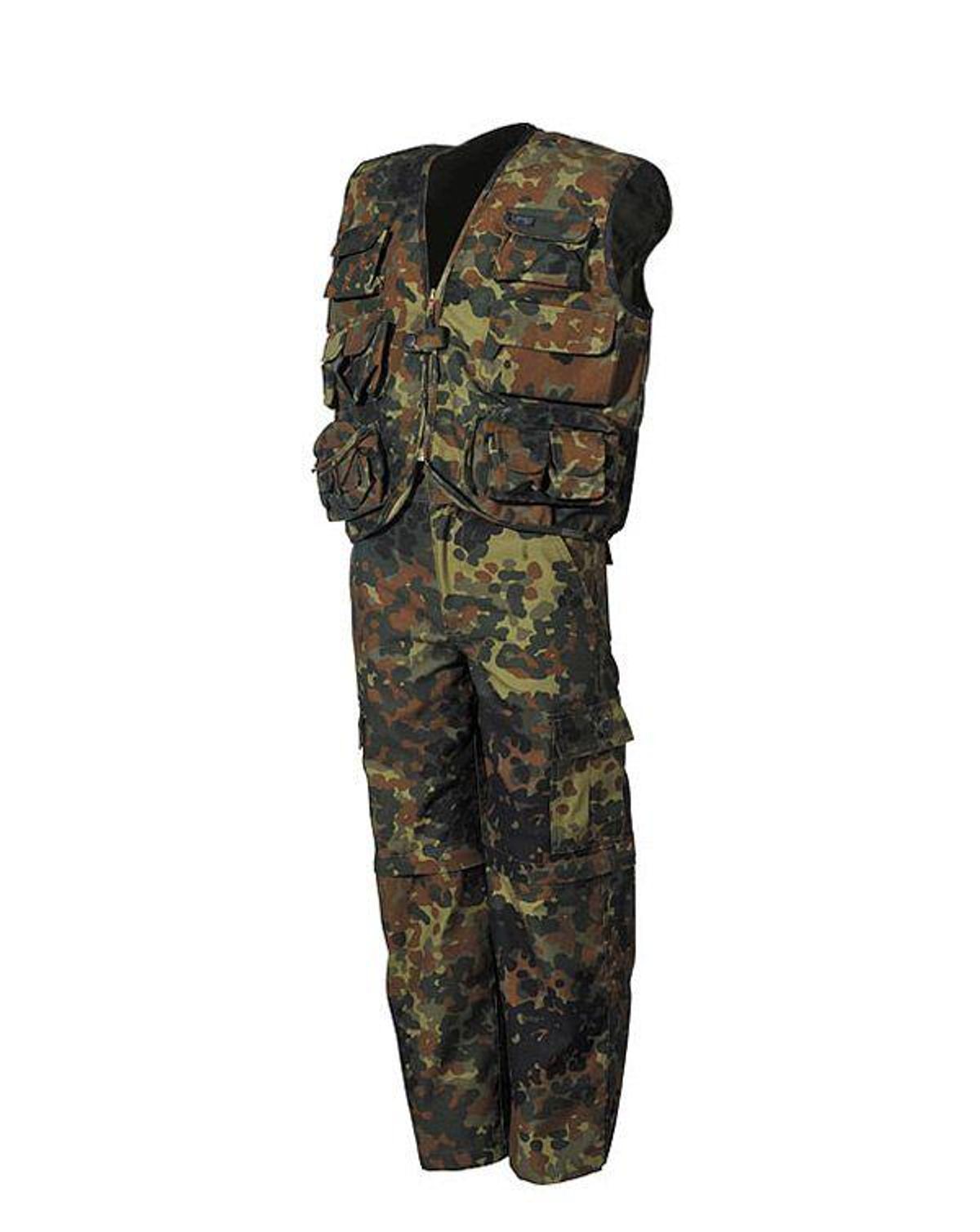 MFH Militær Zip-off Bukser & Vest Flecktarn