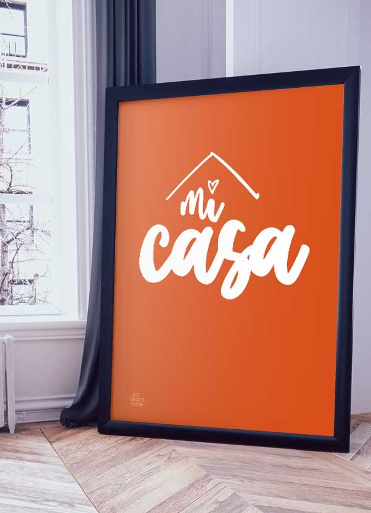 Mi casa-plakat (orange) - 70 x 100 cm - Kr. 349,-