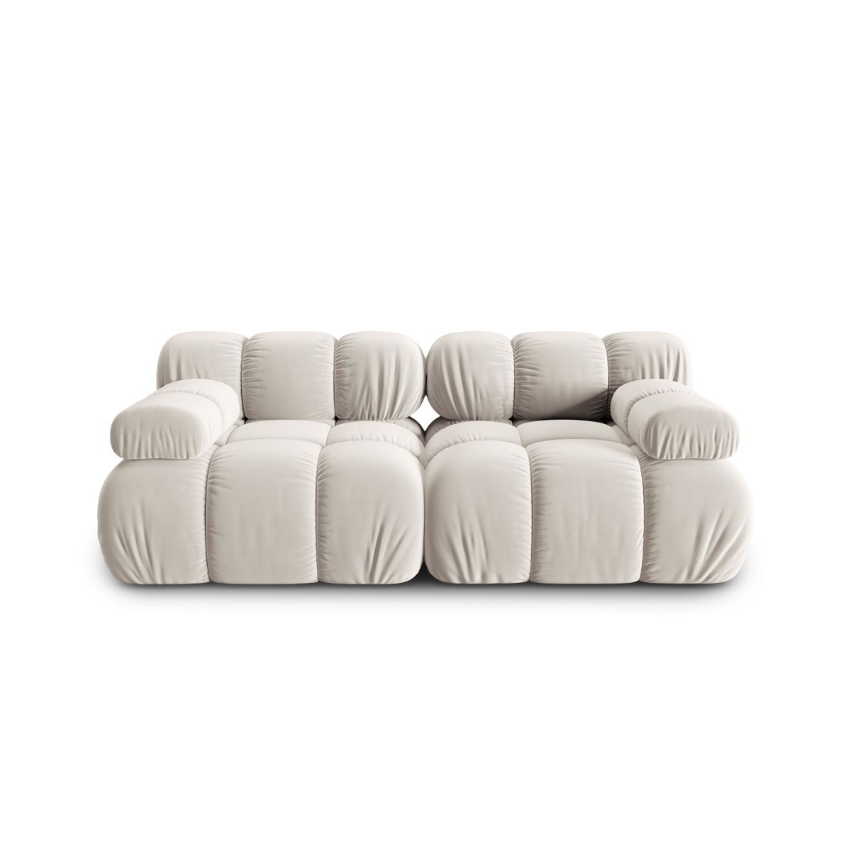 MICADONI Bellis Modul sofa, 2 sæder - beige fløjl og sort plastik