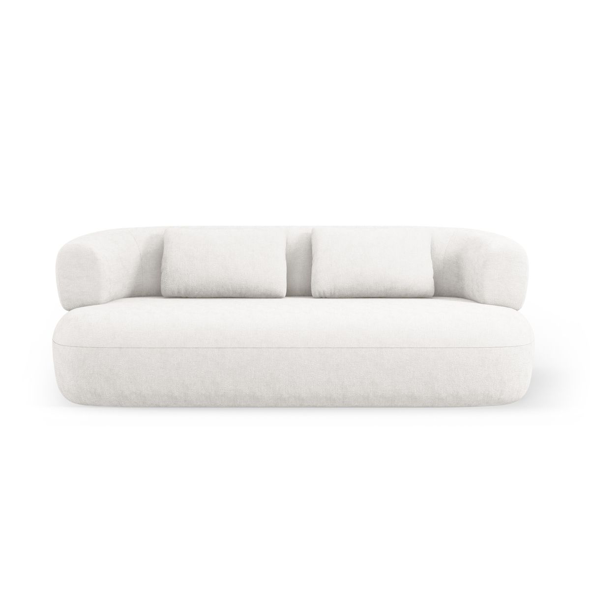 MICADONI Jenny sofa, 3 sæder - beige chenille og sort plast