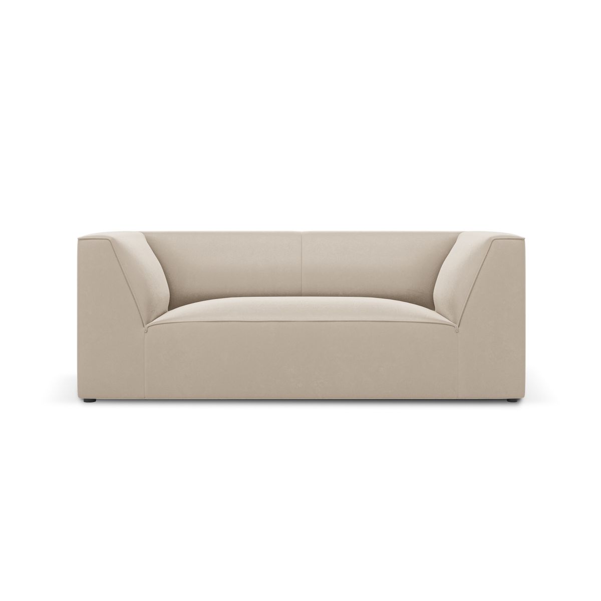 MICADONI Ruby sofa, 2 sæder - beige fløjl og sort plast