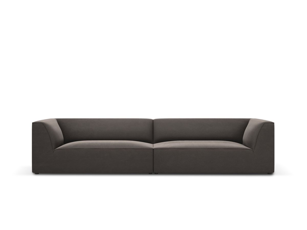 MICADONI Ruby sofa, 4 sæder - antracitgrå fløjl og sort plast