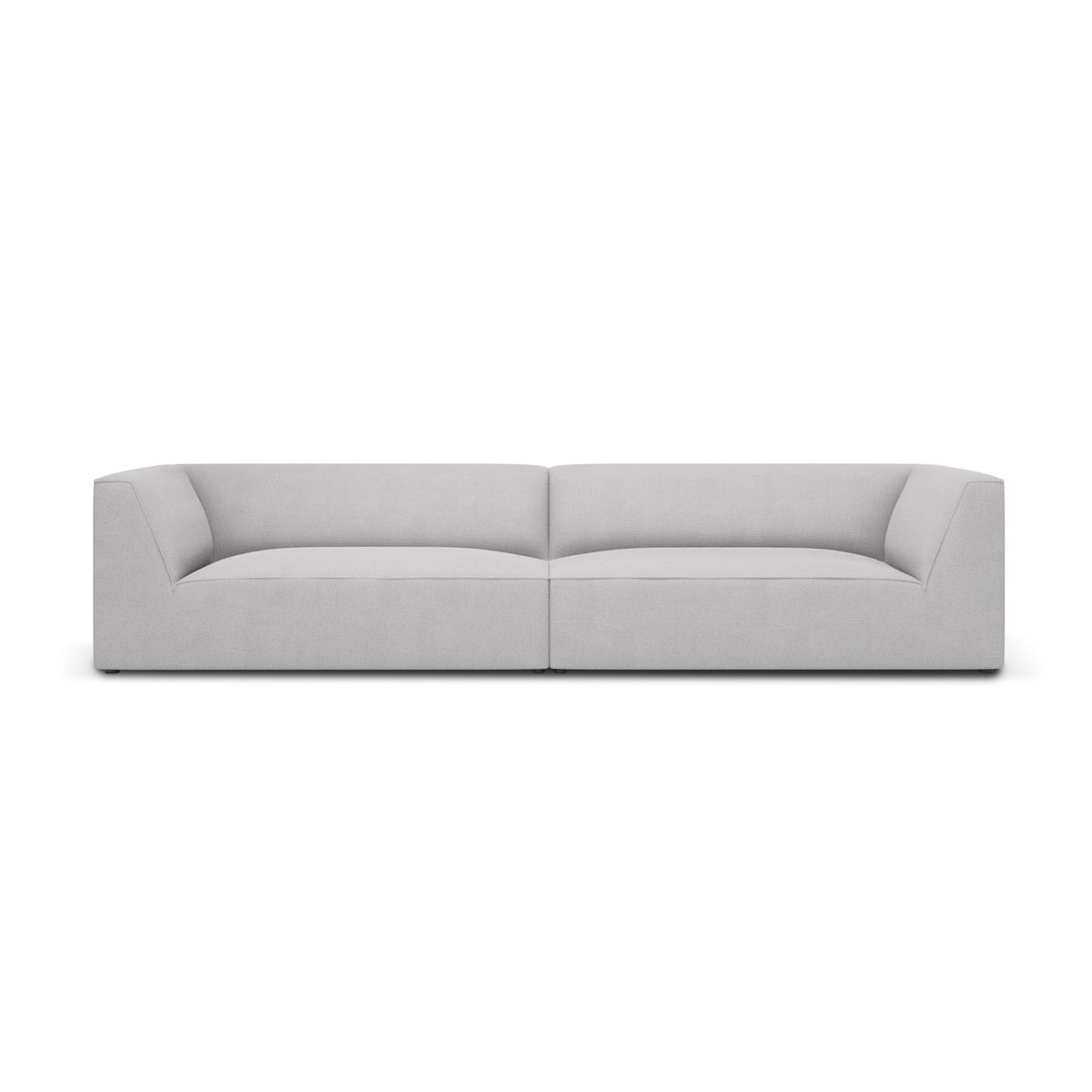 MICADONI Ruby sofa, 4 sæder - grå stof og sort plast