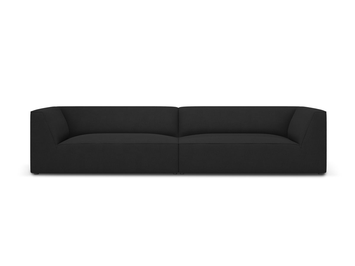 MICADONI Ruby sofa, 4 sæder - sort stof og sort plast