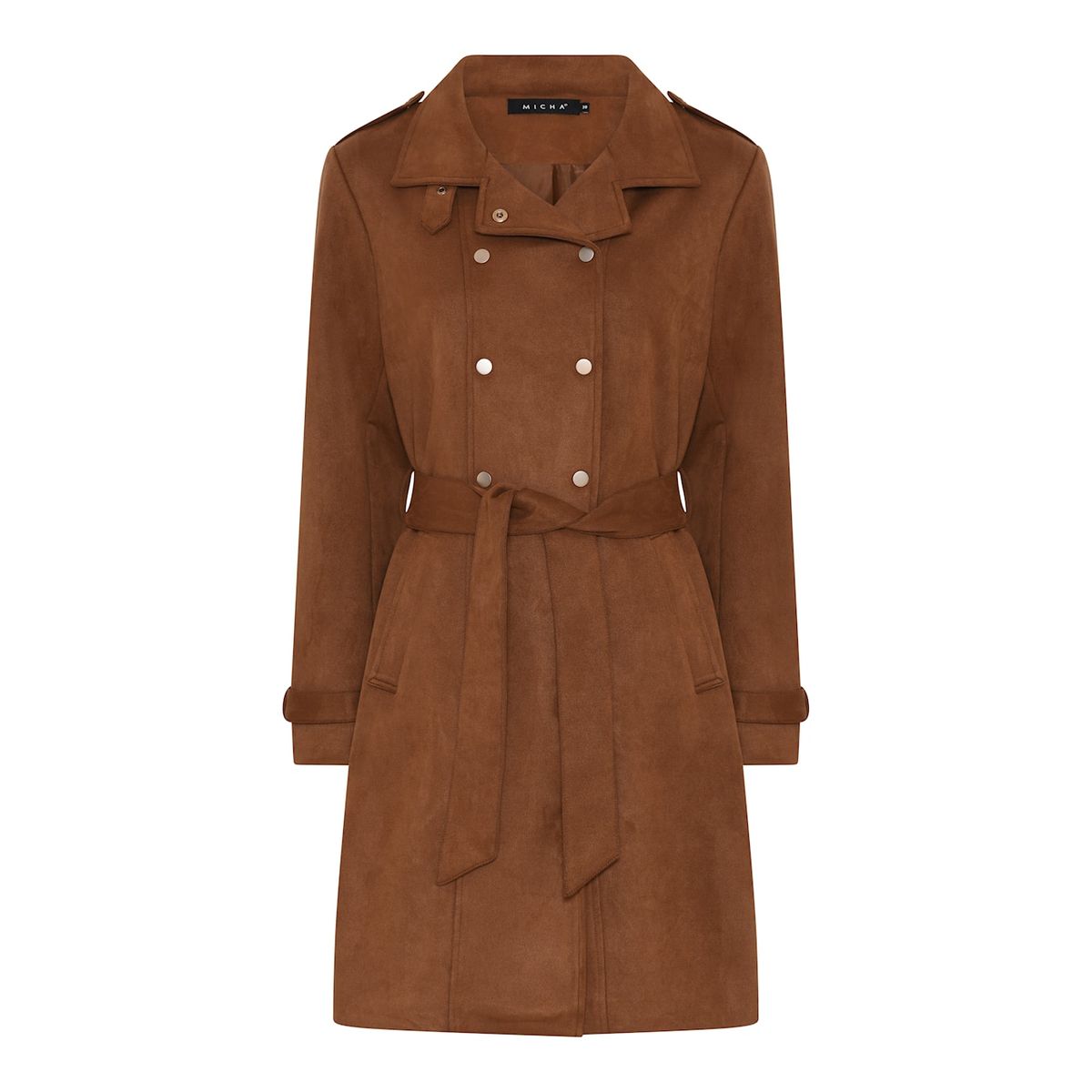 Micha Suede Coat i Cognac