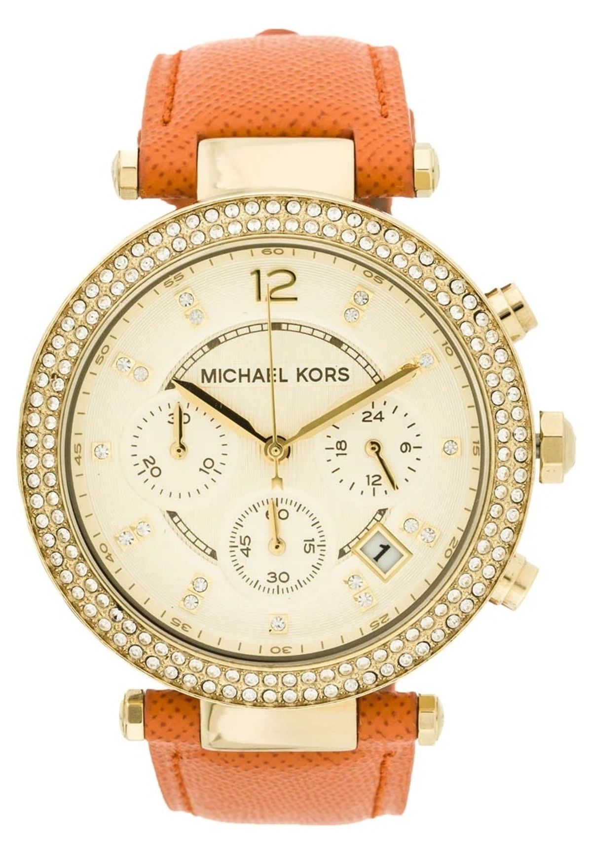 Michael Kors Parker Gold Dial Orange Leather MK2279