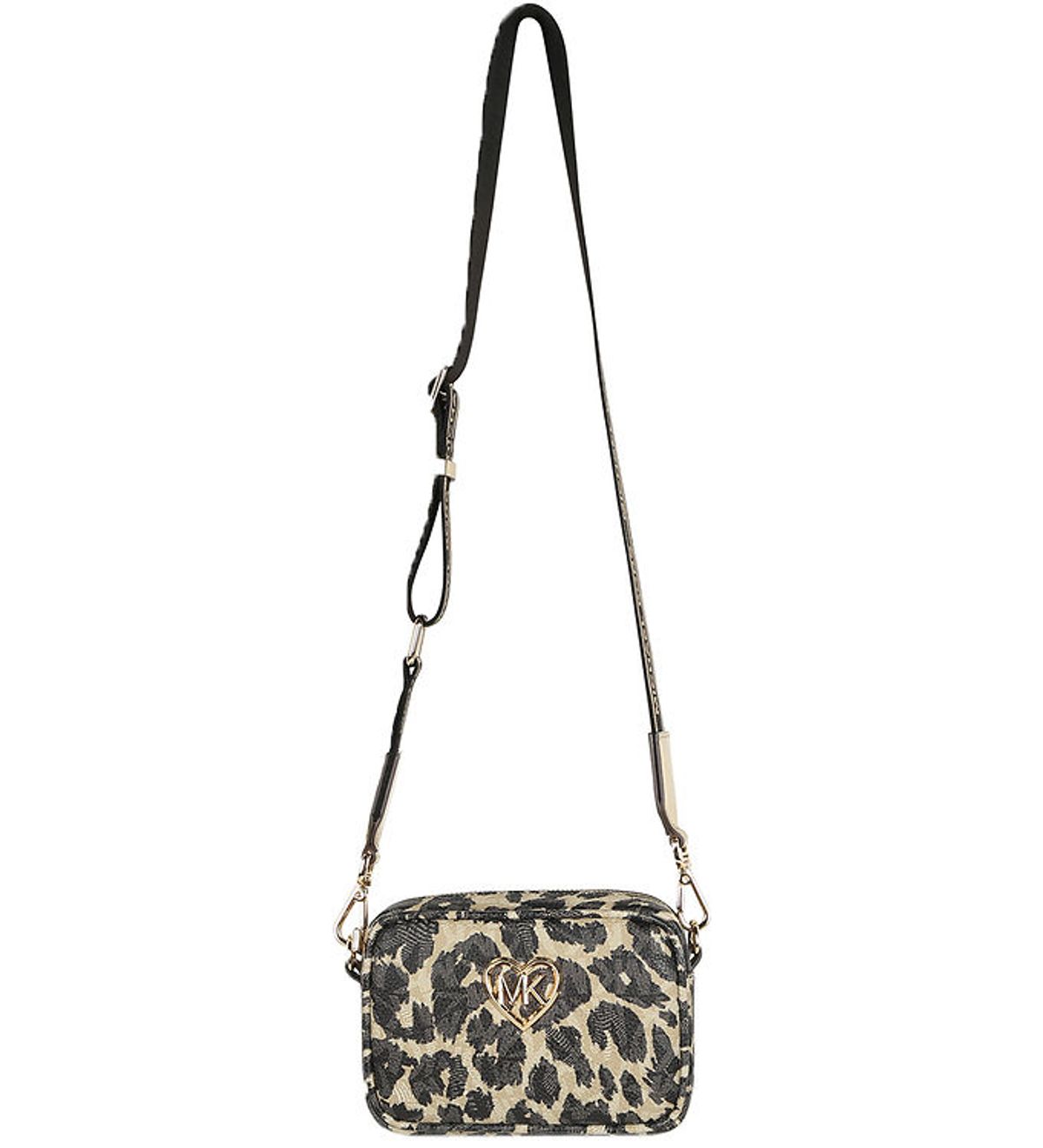 Michael Kors Skuldertaske - Stone m. Leopardprint