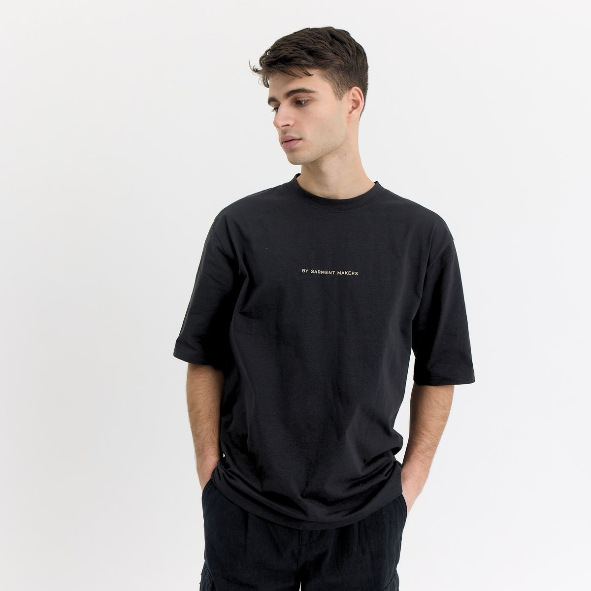 Michael Oversized Logo Tee - Jet Black - M