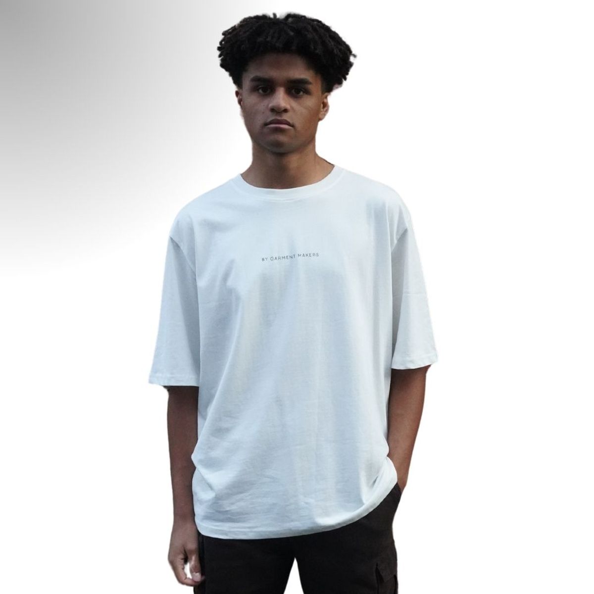 Michael Oversized Logo Tee - Marshmallow - L