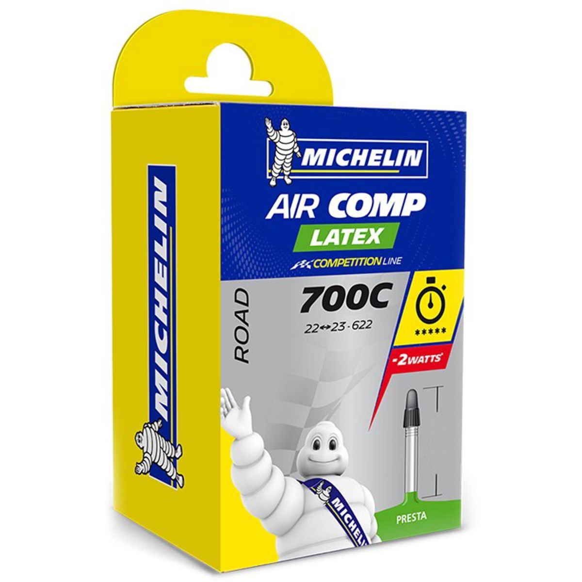 Michelin Aircomp Latex Tube 700x22/23c Presta 40mm/60mm