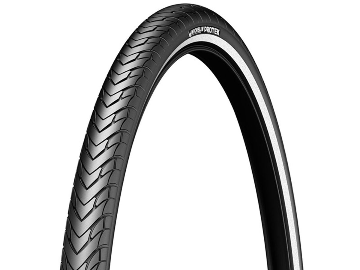 Michelin Protek - City tråddæk - 700x28c (28-622) - Sort med refleks