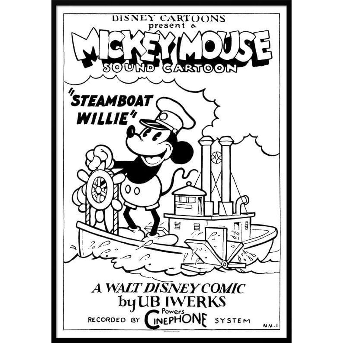 Mickey Mouse plakat - Steamboat Willie, 1928