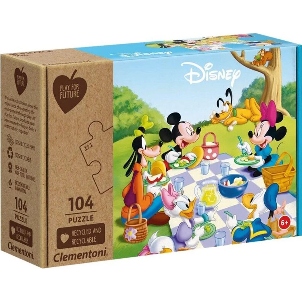 Mickey Mouse Puslespil - Disney - 104 Brikker - Clementoni