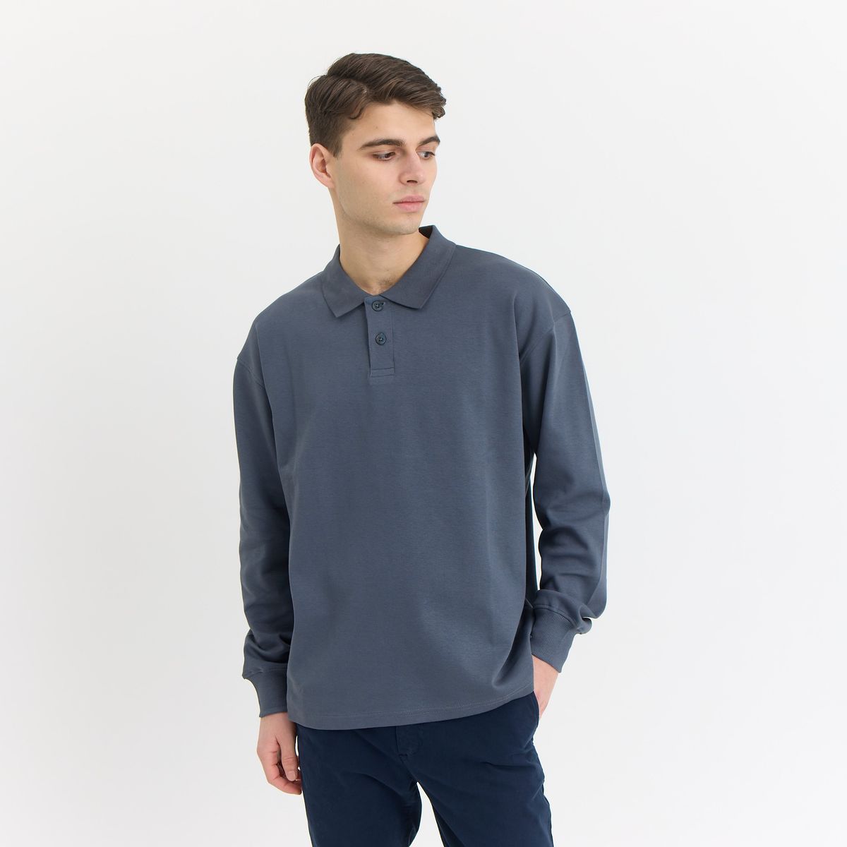 Micky Polo Sweat - Stone Grey / L