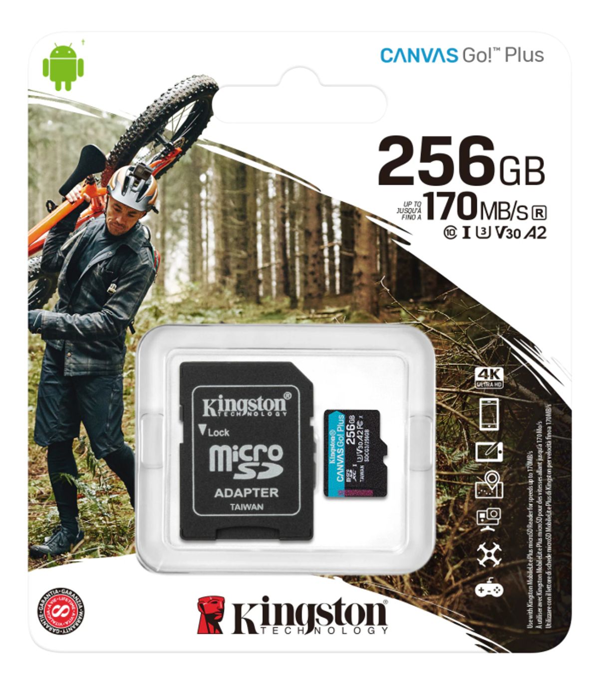 Micro SD kort 256 GB Kingston Canvas Go Plus